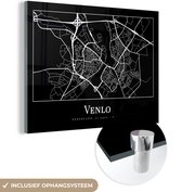 MuchoWow® Glasschilderij 80x60 cm - Schilderij acrylglas - Venlo - Stadskaart - Kaart - Plattegrond - Foto op glas - Schilderijen