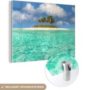 MuchoWow® Glasschilderij 160x120 cm - Schilderij acrylglas - Caribisch eiland fotoprint - Foto op glas - Schilderijen