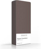 Romanette 100% Luxe Katoen Topper Hoeslaken - Lits-jumeaux Extra Lang (160x220 cm) - Taupe
