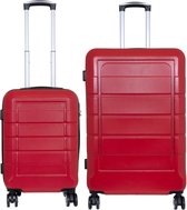 Kofferset 2 delig - Reiskoffers met TSA slot en op wielen - Como - Rood - S + L - Travelsuitcase
