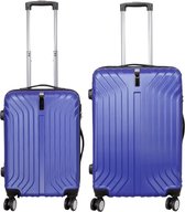 Kofferset 2 delig - Reiskoffers met TSA slot en op wielen - Palma - Blauw - S + M - Travelsuitcase