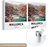 MuchoWow® Glasschilderij 120x60 cm - Schilderij acrylglas - Mallorca - Spanje - Berg - Foto op glas - Schilderijen