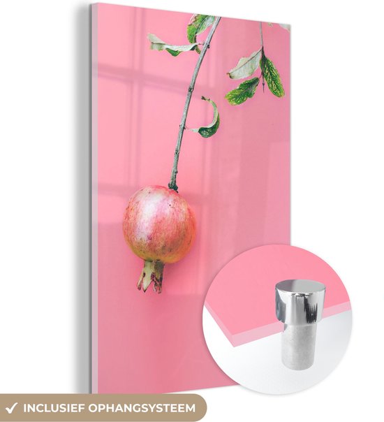 MuchoWow® Peinture sur verre 120x180 cm - Peinture sur verre - Plantes - Été - Rose - Photo sur verre acrylique - Peintures