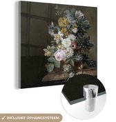MuchoWow® Glasschilderij 90x90 cm - Schilderij acrylglas - Bloemen - Eelke Jelles Eelkema - Oude meesters - Foto op glas - Schilderijen