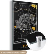 MuchoWow® Peinture sur Verre - Elst - Or - Carte - Carte - Plan de Ville - 120x180 cm - Peintures sur Verre Acrylique - Photo sur Glas