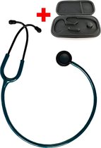 Hospitrix Stethoscoop Professional Line Stealth Edition Midnight Green + Premium Opberghoes - Dubbelzijdig - Medisch - Roestvrij Stalen
