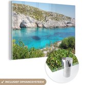 MuchoWow® Glasschilderij 30x20 cm - Schilderij acrylglas - Griekse stranden - Zakynthos - Zee - Foto op glas - Schilderijen