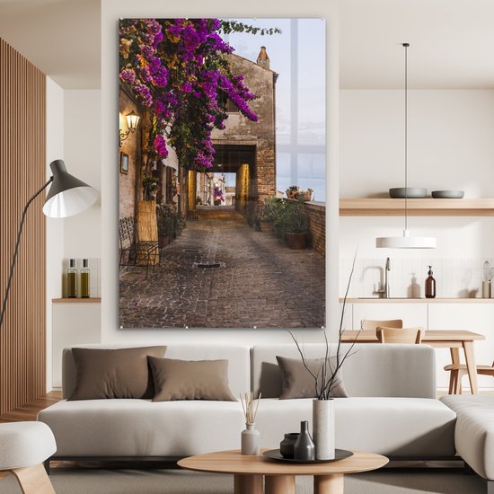 Peinture sur Verre - Italie - Fleurs - Rue - 120x180 cm - Peintures sur Verre Peintures - Photo sur Glas