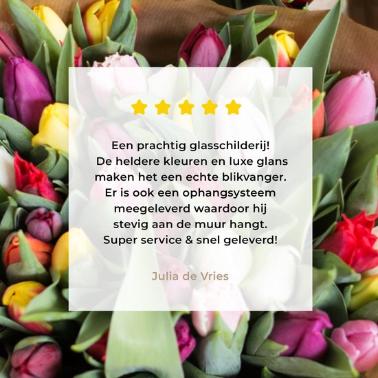 Peinture sur verre - Fleurs - Tulipes - Bouquet - 120x80 cm - Peintures Plexiglas