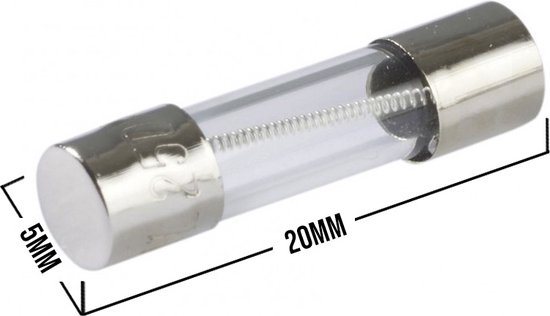 Velleman FU1.25N 5x20mm glaszekering 1.25A traag (10 stuks