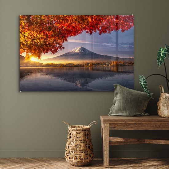 Peinture sur verre - Automne - Berg - Japon - 120x80 cm - Peintures Plexiglas