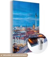 MuchoWow® Glasschilderij 80x120 cm - Schilderij acrylglas - Skyline - Berlijn - Duitsland - Foto op glas - Schilderijen