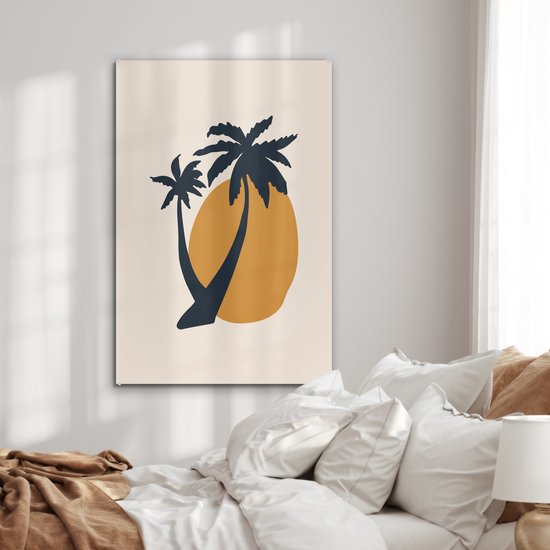 Peinture sur Verre - Palmier - Soleil - Pastel - 60x90 cm - Peintures sur Verre Acrylique - Photo sur Glas