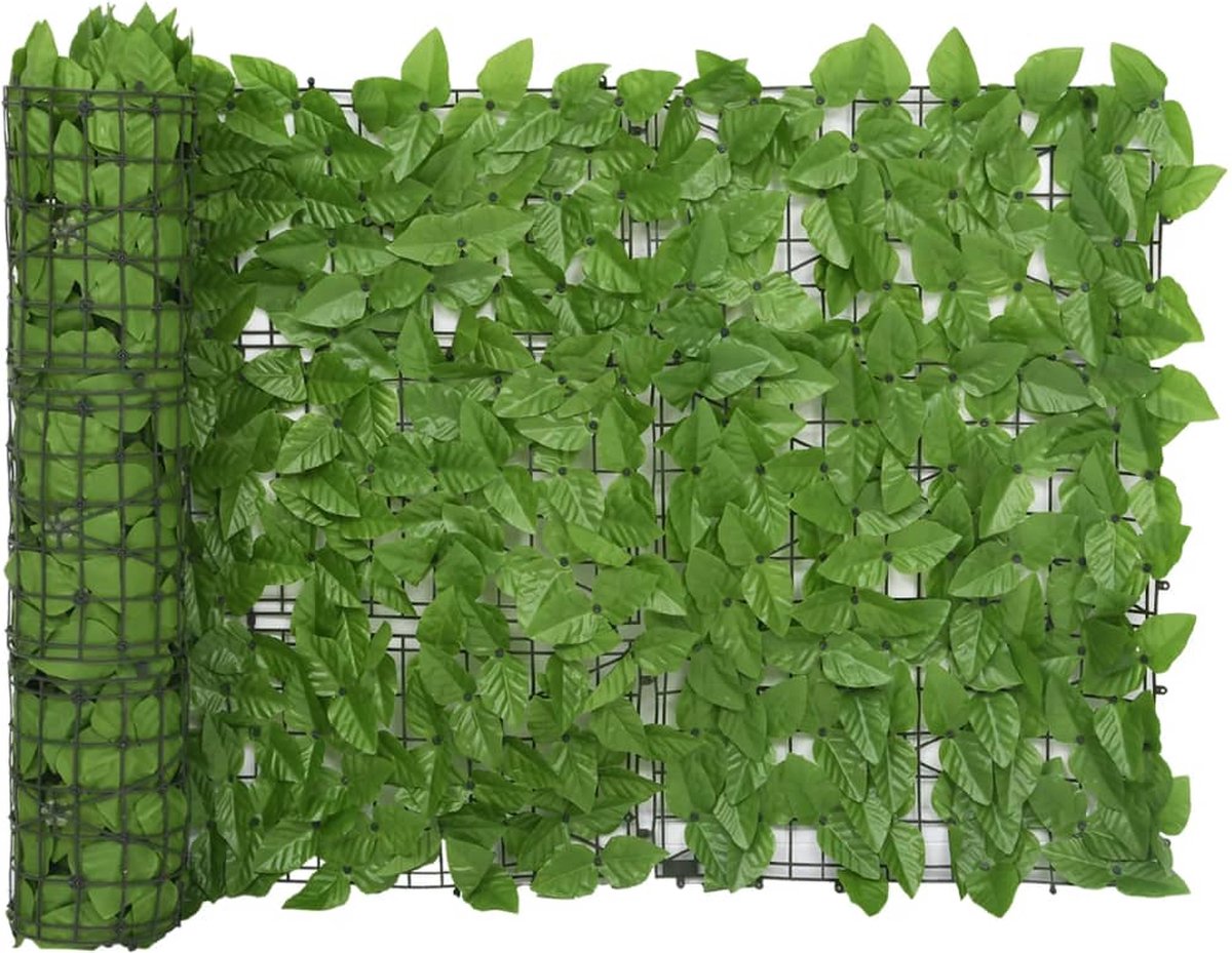 balkonscherm, groene bladeren, privacy, sfeer, polyethyleen, stof, geen onderhoudt, duurzaam, decoratief, 600x75 cm, groen