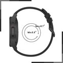 Zwart horloge met zwart siliconen bandje, 5.5" tot 8.7"