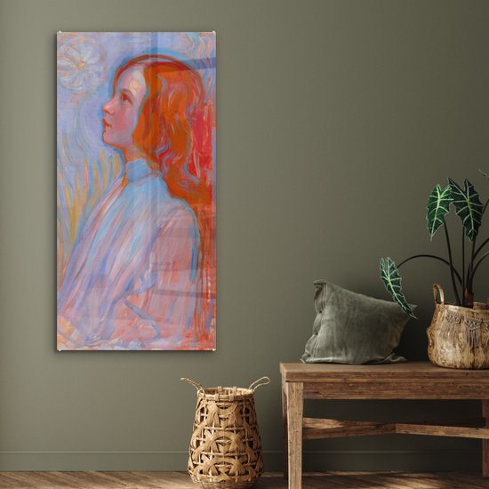 MuchoWow® Tableau en verre 60x120 cm - Peinture sur verre acrylique - Dévotion - Piet Mondriaan - Photo sur verre - Peintures