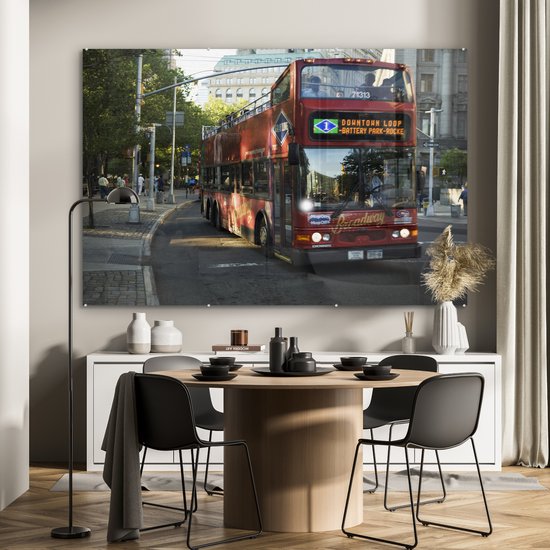 Un bus à impériale en plexiglas de New York 180x120 cm - Tirage photo sur Glas (décoration murale en plexiglas) XXL / Groot format!