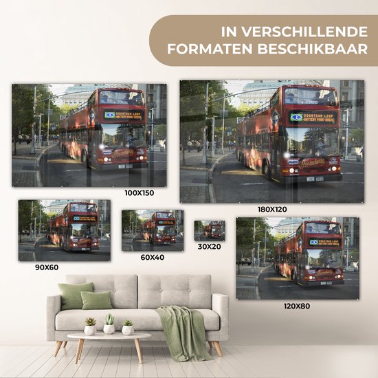 Un bus à impériale en plexiglas de New York 180x120 cm - Tirage photo sur Glas (décoration murale en plexiglas) XXL / Groot format!