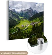 MuchoWow® Glasschilderij 20x20 cm - Schilderij acrylglas - Bergen in Oostenrijk - Foto op glas - Schilderijen