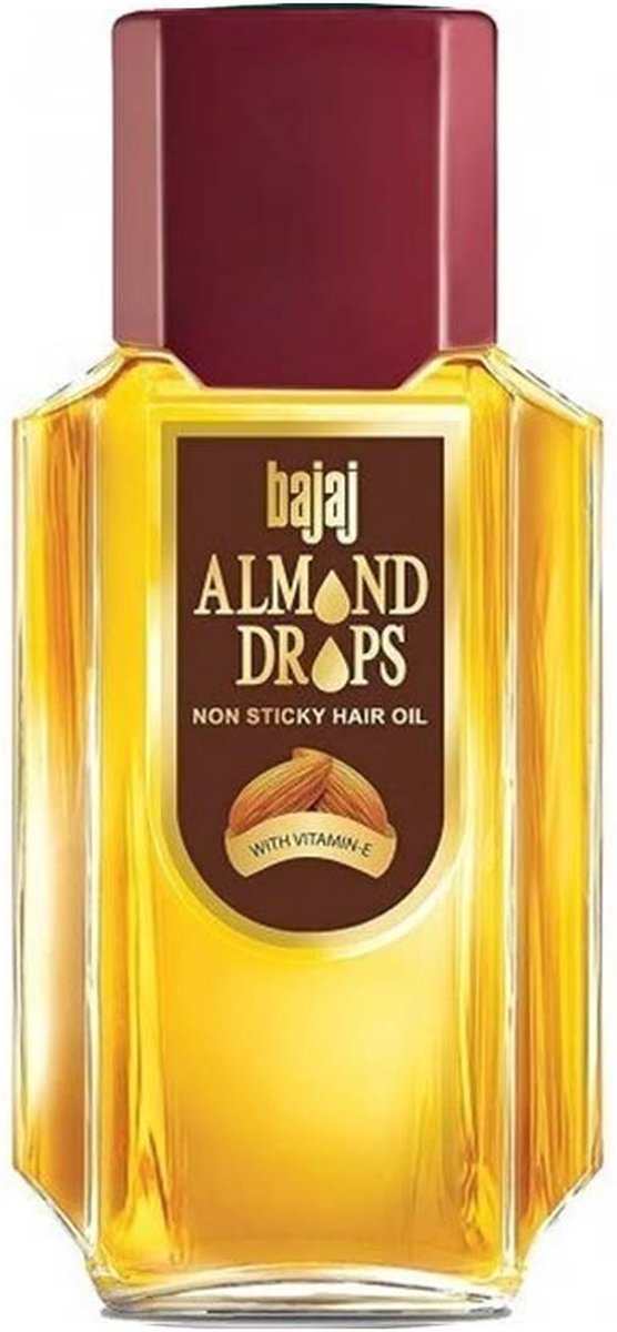 Bajaj Indian Almond Drops - Non Sticky Hair Oil 200ml - WITH VITAMIN E - Helps strengthen hair from the roots