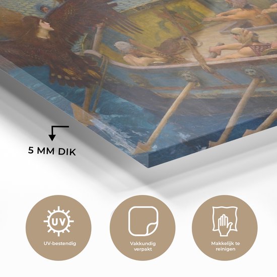 Peinture sur Verre - Ulysse et les Sirènes - Peinture de John William Waterhouse - 160x80 cm - Peintures sur Verre Acrylique - Photo sur Glas