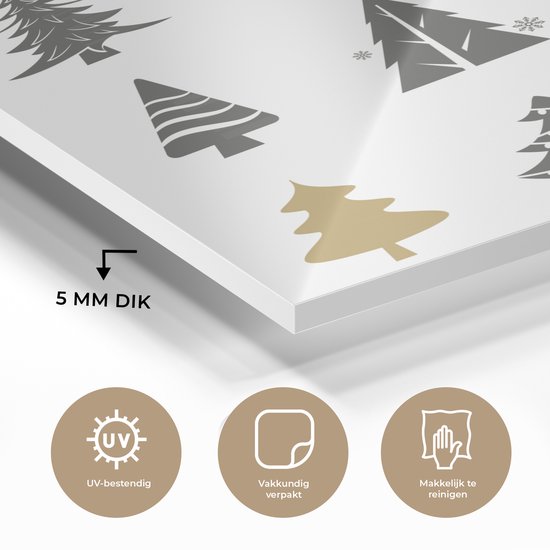 Peinture sur Verre - Dessin de Noël - Motif - Sapin de Noël - 90x90 cm - Peintures sur Verre Acrylique - Photo sur Glas