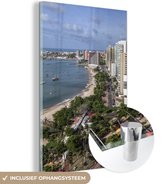 MuchoWow® Glasschilderij 20x30 cm - Schilderij acrylglas - Uitzicht op de kust van Fortaleza in Brazilië - Foto op glas - Schilderijen