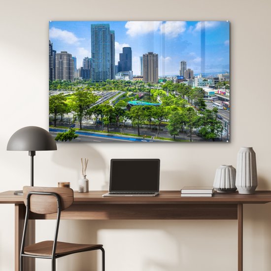 Parc de Garden érable dans le centre-ville près de Taichung à Taiwan Plexiglas 120x80 cm - Tirage photo sur Glas (décoration murale en plexiglas)