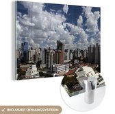 MuchoWow® Glasschilderij 180x120 cm - Schilderij acrylglas - De grote stad Belo Horizonte in Brazilië - Foto op glas - Schilderijen