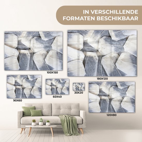 MuchoWow® Peinture sur verre 180x120 cm - Peinture sur verre acrylique - Fond sachets de thé - Photo sur verre - Peintures