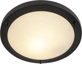 QAZQA yuma - Moderne Plafondlamp voor buiten - 1 lichts - Ø 310 mm - Zwart - Buitenverlichting
