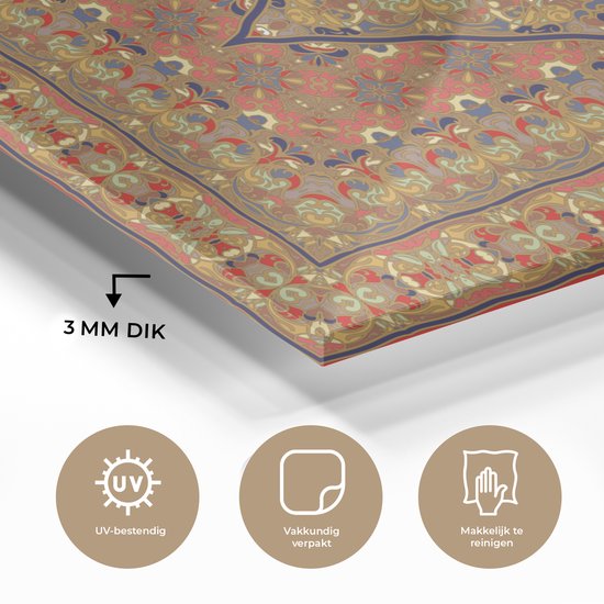 Peinture sur Verre - Tapis Persan - Tapis - Jaune - Rouge - 30x20 cm - Peintures sur Verre Peintures - Photo sur Glas