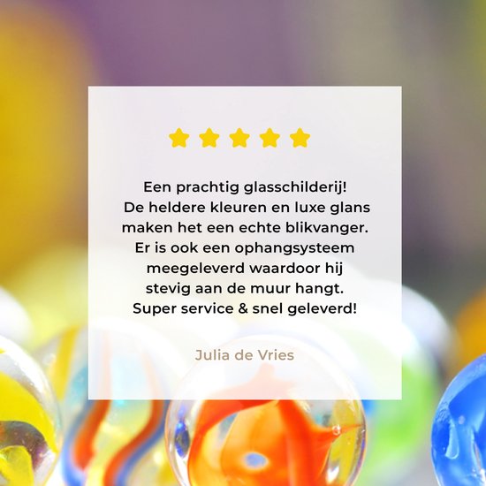 MuchoWow® Peinture sur verre 60x40 cm - Peinture sur verre acrylique - Billes - Glas - Motifs - Photo sur verre - Peintures