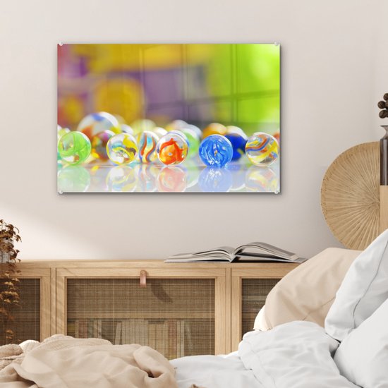 MuchoWow® Peinture sur verre 60x40 cm - Peinture sur verre acrylique - Billes - Glas - Motifs - Photo sur verre - Peintures