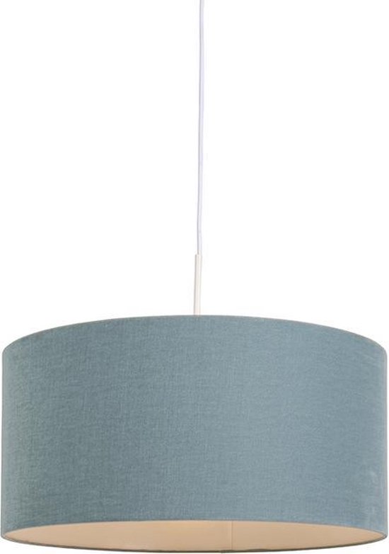 QAZQA combi - Moderne Hanglamp met kap - 1 lichts - Ø 500 mm - Blauw - Woonkamer | Slaapkamer | Keuken