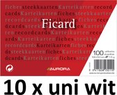 Systeemkaart aurora 150x100mm blanco 190gr wit | Pak a 100 stuk | 10 stuks