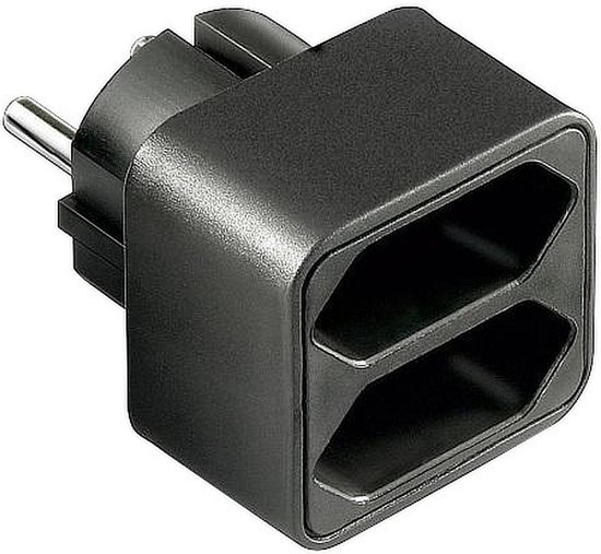 Stopcontact splitter - 2-voudig - Zwart - Allteq