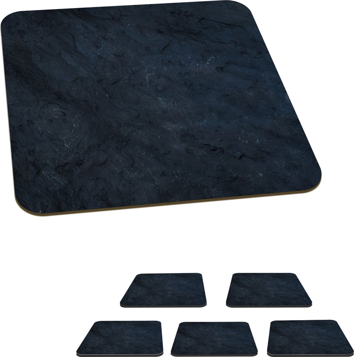 Onderzetters voor glazen - Beton - Cement - Textuur - 10x10 cm - Glasonderzetters - 6 stuks