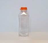 Lege fles - juicefles - 500ml met oranje dop - 10 stuks