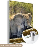 MuchoWow® Peinture sur verre - Éléphant - Water - Animaux - Nature - 90x120 cm - Peintures sur verre acrylique - Photo sur Glas