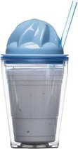 Sagaform milkshake beker Sweet met rietje - Kleur - Blauw