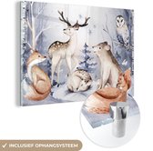 MuchoWow® Peinture sur verre - Hiver - Animaux - Neige - 90x60 cm - Peintures sur verre acrylique - Photo sur Glas