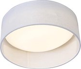 QAZQA drum combi - Moderne LED Plafondlamp - 1 lichts - Ø 280 mm - Wit - Woonkamer | Slaapkamer | Keuken