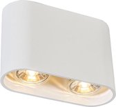 QAZQA ronda - Design Plafondspot | Spotje | Opbouwspot - 2 lichts - L 160 mm - Wit -  Woonkamer | Slaapkamer | Keuken