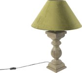 QAZQA hyssop tl - Landelijke Tafellamp met kap - 1 lichts - H 705 mm - Groen - Woonkamer | Slaapkamer