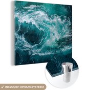 MuchoWow® Glasschilderij 50x50 cm - Schilderij acrylglas - Zee - Noorwegen - Water - Foto op glas - Schilderijen