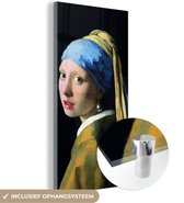 MuchoWow® Glasschilderij 20x40 cm - Schilderij acrylglas - Meisje met de parel - Johannes Vermeer - Foto op glas - Schilderijen