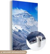 MuchoWow® Glasschilderij 20x30 cm - Schilderij acrylglas - Mount Everest in Nepal met wolken - Foto op glas - Schilderijen