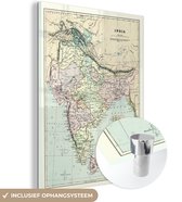 MuchoWow® Glasschilderij 60x80 cm - Schilderij acrylglas - Landkaart - India - Geschiedenis - Foto op glas - Schilderijen
