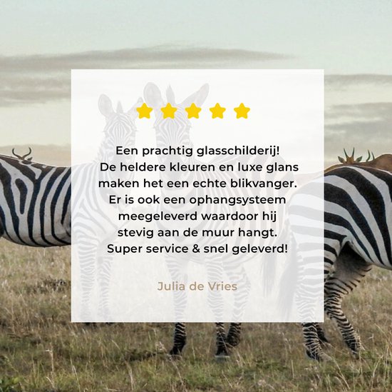 ® Glasschilderij 80x60 cm - Schilderij acrylglas - Zebra's in Kenia - Foto op glas - Muurdecoratie woonkamer - Wanddecoratie slaapkamer - Schilderijen